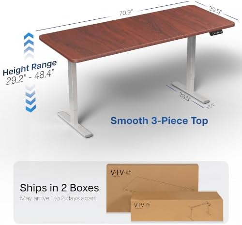 VIVO Dark Walnut 71 x 30 in Standing Desk, DESK-KIT-1G7D - Image 3