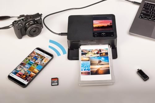 Canon Selphy CP1500 Wireless Compact Photo Printer (Black) Bundle with KP-108IN Color Ink Paper Set (108 Sheets of 4x6 Paper + 3 Ink Cartridges) + 6-Slot Memory Card Holder + More - Image 2