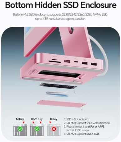 11-in-1 USB C Hub for iMac 24" M1/M3/M4 with M.2 NVMe 4TB SSD Enclosure - Image 6