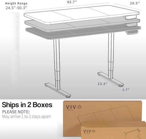 VIVO Black 83 x 30 in Standing Desk, DESK-KIT-2W8B - Image 3