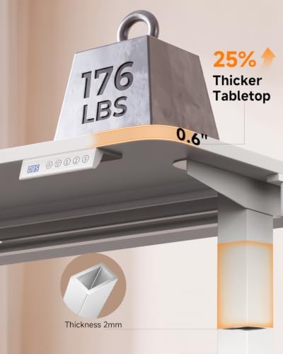 Standing Desk, 55 × 24 Inches Electric Height Adjustable, Home Office - Image 4