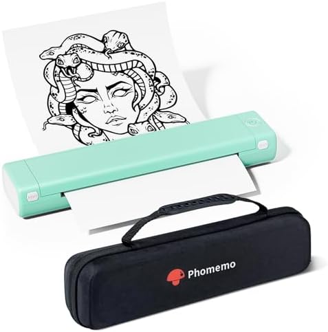 Phomemo Portable Wireless Printer - Travel-Sized, Compatible with iOS & Android, Bluetooth, Supports 8.5" X 11" Letter Thermal Paper, Includes 1 Case by Phomemo