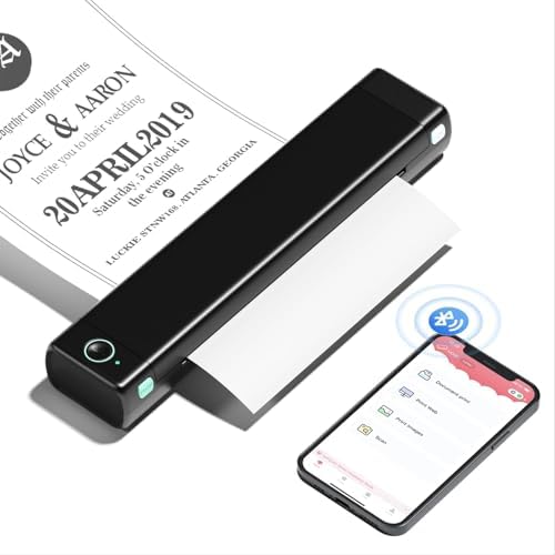 Phomemo Portable Printers Wireless for Travel, M08F Thermal Bluetooth Printer Support for 8.5"x11" US Letter, Small Inkless Printer Compatible with iOS, Android, Laptop for Car, Office, Home by Phomemo
