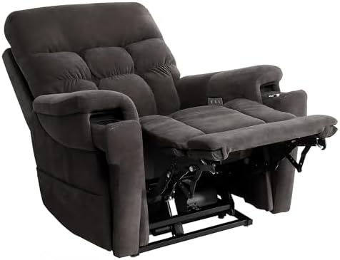 Pride Viva Lift Ultra Power Recliners - Lift Chair for Adults, 400 Lbs Weight Capacity, Lithium Battery Backup, 22.5" W x 21" D Comfort Seat, Medium, Trento Charcoal - PLR4955M - Image 4