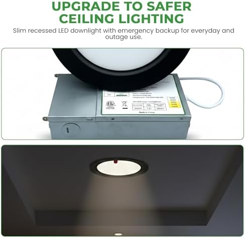 E2 LIGHTING 6 Inch Black Round Slim Recessed LED Ceiling Light, IC Rated - Image 6