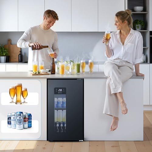 Electactic Beer Cooler 3.2 Cuft, 130 Can Beverage Refrigerator with Adjustable Shelves, Accurate Temperature 20°F-50°F Even Cooling for Home Bar, Game Day, Mancave, Black - Image 3