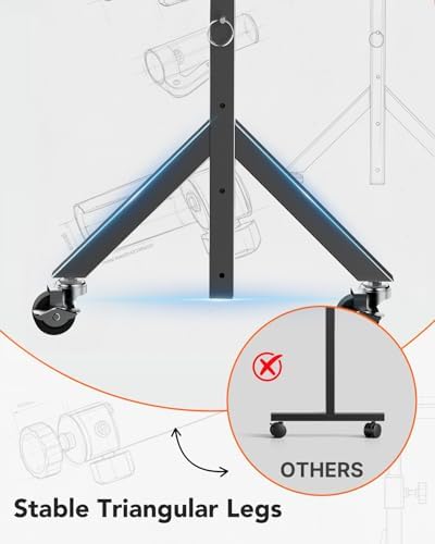 ErGear Small Standing Desk Adjustable Height, 6 Height Settings Up to 46.5″, Walking Pad Desk with Triangular Leg Design, Smooth Mobility with Lockable Wheels, Standing Desk for Walking Pad, Black - Image 5