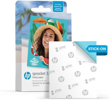 HP Sprocket 3x4 Instant Photo Printer - Kit: 20 Pack Zink Paper, Case, Photo Album, Markers, Sticker Sets - Image 3
