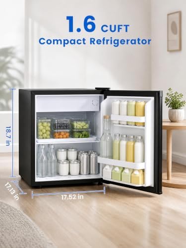 Icyglee 1.7 Cu.Ft Mini Fridge with Freezer, Compact Refrigerator, Silver - Image 2