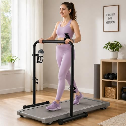Walking Pad Handle Bar Only, Treadmill Handlebar for Walking Pad with Phone & Water Bottle Holder, Adjustable Handrail Height, Heavy-Duty Steel - Image 3