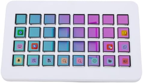 EBTOOLS Stream Control Deck, 32 LCD Keys Programmable Studio Controller ro Keyboard with Customizable Display Images, for PC Live Streaming OBS Twitch (White) by EBTOOLS