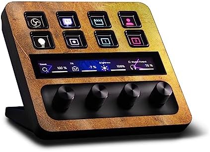 MightySkins Glossy Glitter Skin Compatible with Elgato Stream Deck + - Textured Gold | Protective, Durable High-Gloss Glitter Finish | Easy to Apply, Remove, and Change Styles | Made in The USA by MIGHTY+SKINS