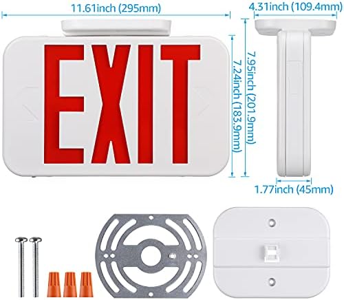 TORCHSTAR 4-Pack Red Letter LED Exit Sign with Battery Backup, White - Image 6