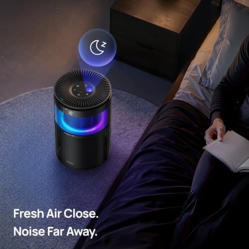 DREO Smart Air Purifier With RGBIC Light,Home Air Cleaner with Wi-Fi/Voice/Alexa, 4 Speeds & Auto/Turbo/HEPA Sleep Modes for Smoke, Dust, Pollen, Odor, PM2.5 Monitor, DREO 530S, DR-HAP010S Black - Image 5