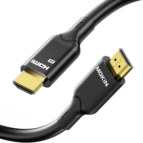 MOKiN HDMI Cable, 3.94ft, 4K@60Hz, High-Speed 4K HDMI 2.0 Cord (18Gbps), 2160p, 48 bit, Compatible with TV/PS7/Xbox/Roku by MOKiN