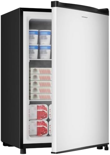 BANGSON 3.0 Cu.ft Compact Upright Freezer for Dorm Office, Silver by LiveFreshLiveUnrushed