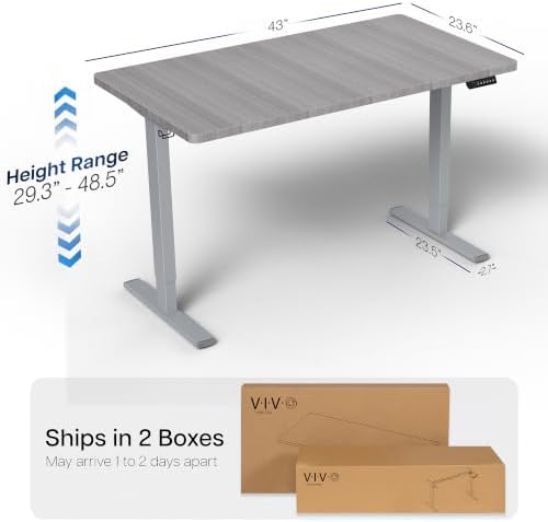 VIVO Dark Gray 43 x 24 in Standing Desk, DESK-KIT-1G4G - Image 3