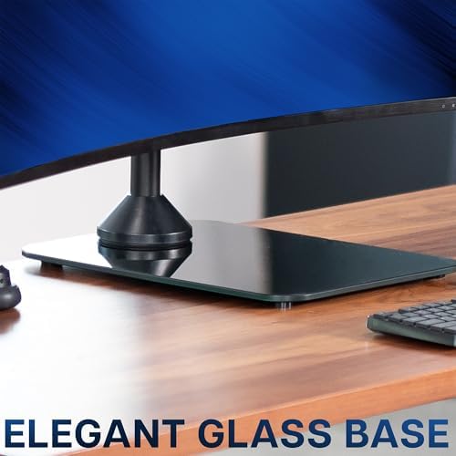 VIVO Dual Vertically Stacked Ultra-Wide Monitor Desk Stand with Glass Base, Extra Tall Adjustable Mount for 2 Ultrawide Screens up to 49 inches, 44 lbs Per Screen Capacity, Black, STAND-V202LG - Image 5