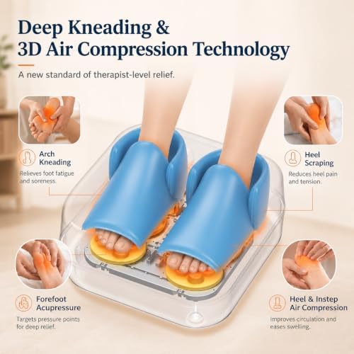 MOUNTRAX Foot Massager with Heating, Compression, Deep Shiatsu Kneading Electric for Plantar Fasciitis, Neuropathy, Improve Circulation and Pain Relief for Father and Mother's Day Gifts - Image 5