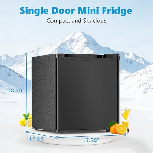 Antarctic Star Mini Fridge with Freezer, Rated 1.6 cu.ft, Small Upright Refrigerator with Removable Shelves, 7 Adjustable Thermostat, Low Noise for Bedroom/Apartment/Office, - Image 5