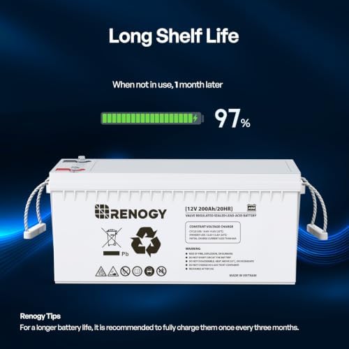 Renogy 12 Volt 200Ah Deep Cycle AGM Battery, Lead Acid Solar Battery - Image 6