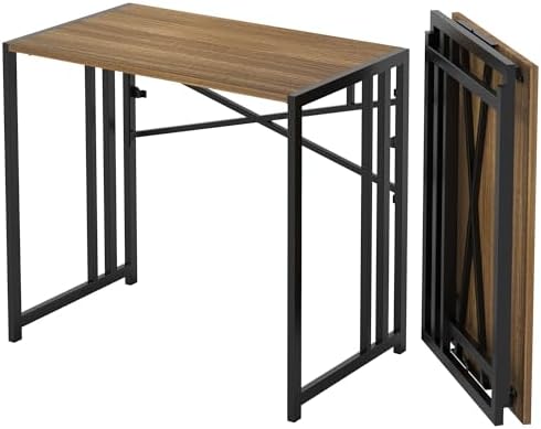 Lutown-Teen Narrow Folding Computer Desk 35 inch, Espresso by Lutown-TeenHome