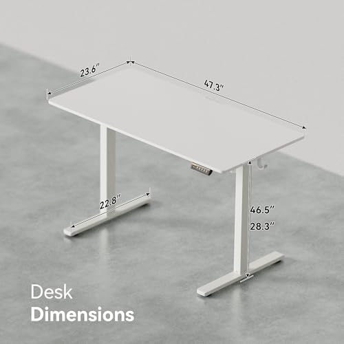 48 x 24 Inch Electric Standing Desk, 3 Memory Presets, White - Image 3