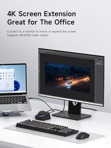 Hagibis Knob USB C Hub with Shortcut Buttons, RGB Type-C Docking Station with 4K@60Hz HDMI, 100W PD, 5Gbps USB-C, 2 USB3.0, 2.5G RJ45, AUX, SD3.0, Micro SD3.0 for MacBook iPad Pro Laptop (Black 2.5G) - Image 6