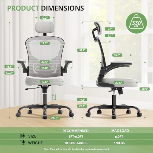 Synorla Office Chair|330LBS Capacity Ergonomic Desk Chair - Image 2