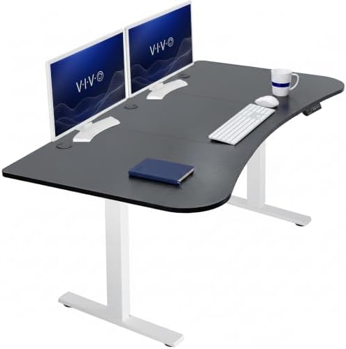 VIVO Black Carbon Fiber 63 x 32 in Standing Desk, DESK-KIT-1W1R by VIVO