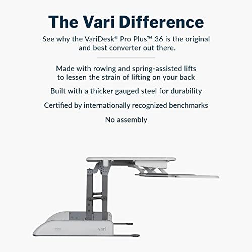 Vari Pro Plus 36 Standing Desk Converter – Spring-Loader Lift – White - Image 4