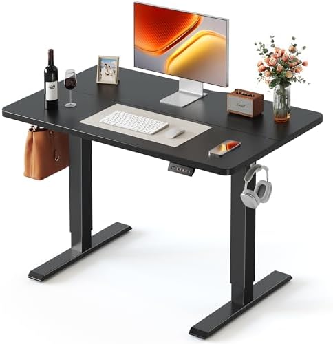 FEZIBO Standing Desk 40 × 24 Inch Electric Height Adjustable, Black by FEZIBO
