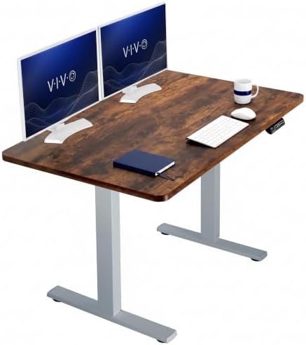 VIVO Rustic Vintage Brown 48 x 30 in Standing Desk, DESK-KIT-1G5N by VIVO