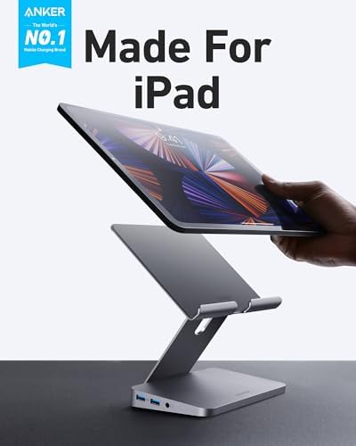 Anker USB C Hub for iPad, 551 USBC Hub (8-in-1), with Foldable Tablet Stand, 4K HDMI, 2 USB-A Data Ports, for iPad Pro 5th Gen/Air 5th Gen/Mini 6th and Later (Silver) (Pack of 2) - Image 2
