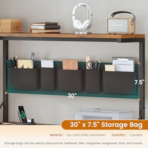 SEDETA 47.2" Reversible L Shaped Office Desk with Drawers, Hutch, Shelves - Image 5