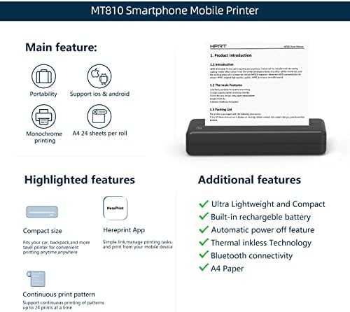 HPRT Wireless Portable Printer - Bluetooth Thermal Printer for Travel - Image 4
