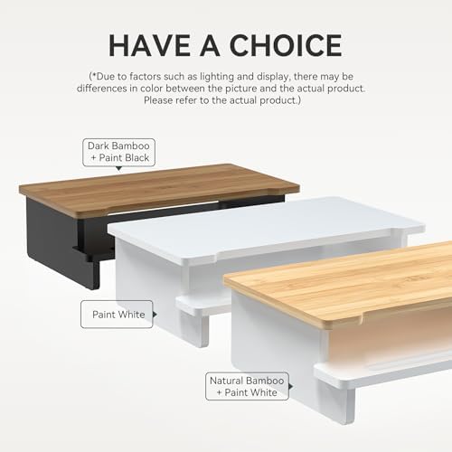 16.5” Bamboo Monitor Stand with Phone & Tablet Holder Desk Shelf - Image 6