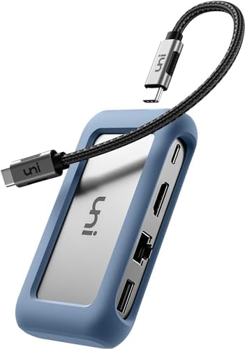 uni USB C Hub Multiport Adapter with Detachable Cable,8IN1 for MacBook Pro by uni