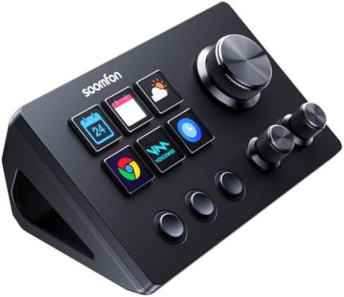 SOOMFON Stream Controller Studio Deck 6 Macro Keys, 3 Dials, 3 Buttons by SOOMFON