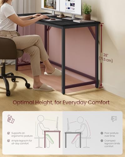 VASAGLE Computer Desk, Steel Frame Gaming Desk for Home Office, 47.2 Inch - Image 4
