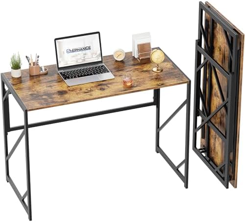 Elephance Folding Desk Writing Computer Desk for Home Office No-Assembly by Elephance