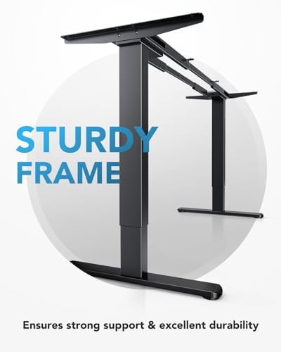 HUANUO Dual Motor Electric Standing Desk Frame, 265 lb Capacity, Black - Image 4