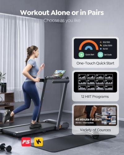 Acezoe Foldable Walking Pad with Handle Bar, 2.5HP Walking Pad Under Desk, 300lbs Capacity Treadmills for Home/Office, Under Desk Treadmill with App & Speaker, 0.6-10MPH - Image 2