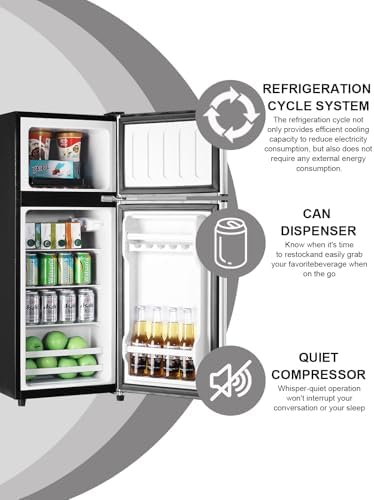 Refrigerator with Freezer 3.8 Cu.Ft Top-Freezer Compact frige Silver - Image 3