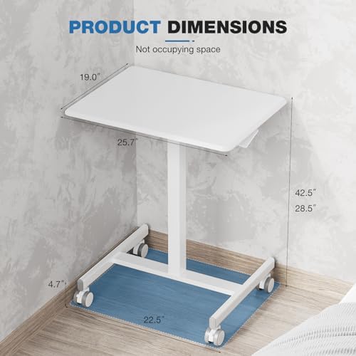 Mobile Rolling Desk, Small Standing Desk with Wheels - Image 2