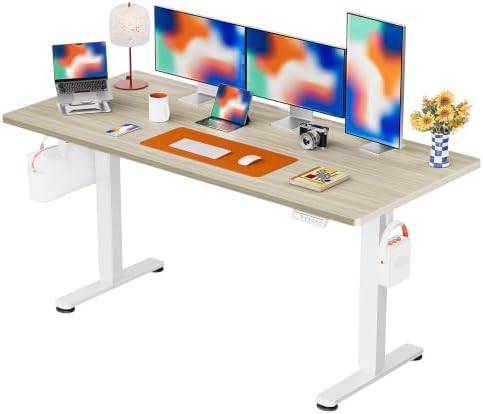 ErGear Height Adjustable Electric Standing Desk, 71 x 30 Inches Sit Stand up Desk, Memory Computer Home Office Desk, Natural by ErGear