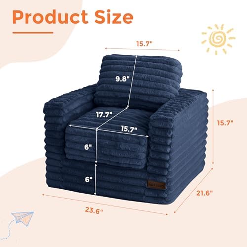 MAXYOYO Kids Bean Bag Chair, Comfy Upholstered Bean Bag Sofa with Filler - Image 2