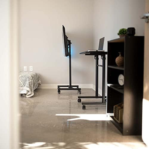 VIVO Black Rolling TV Cart w/Wheels for 13 to 50 inch Screens, STAND-TV07W - Image 5