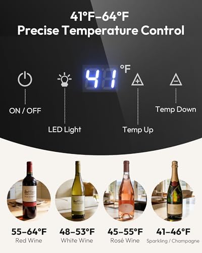EUHOMY 18 bottle Wine Cooler Refrigerator, Wine Fridge with Lock, Black - Image 5