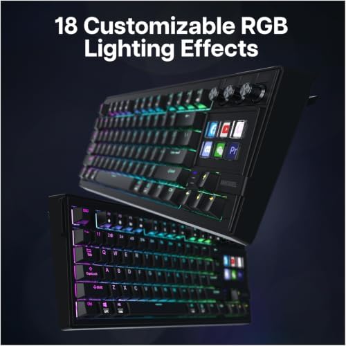 MMOBIEL Mechanical Keyboard for Stream Deck QWERTY Hot-Swappable RGB Keyboard with 6 Programmable LCD Macro Keys & 3 Control Dials for OBS, Streaming, Editing, Productivity – for Windows/macOS - Image 6